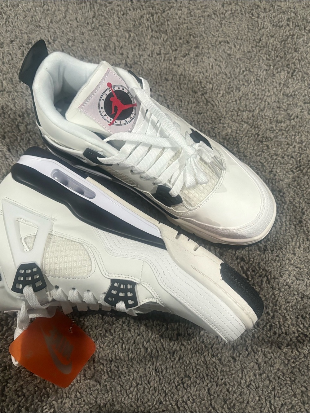 Jordan Men's White and Black Retro Basketball Sneakers - Picture 5 of 5